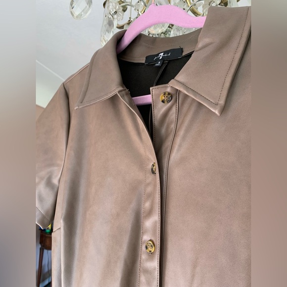 NWOT 7 for All Mankind Vegan Leather Jumpsuit - Picture 7 of 16